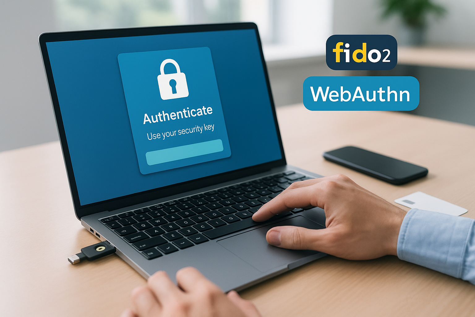 ورود امن با کلید عبور، موبایل و کارت هوشمند با استفاده از WebAuthn در محیط کاری