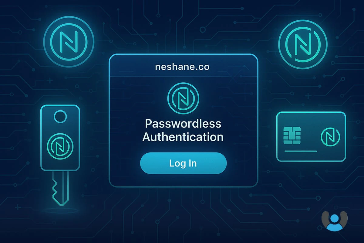صفحه احراز هویت بدون رمز عبور با کلید امنیتی و موبایل نشانه neshane.co برای مقابله با فیشینگ و کلاهبرداری