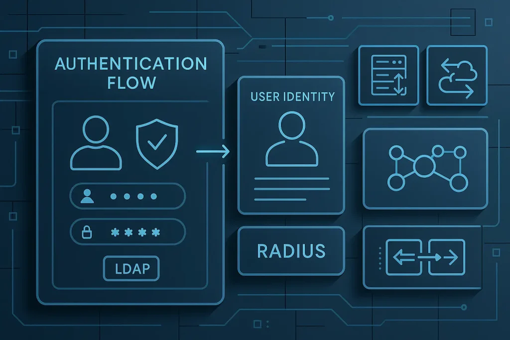 نمایش فرایند احراز هویت با استفاده از پروتکلهای LDAP و RADIUS و معماری اطمینان بالا در سامانه احراز هویت نشانه