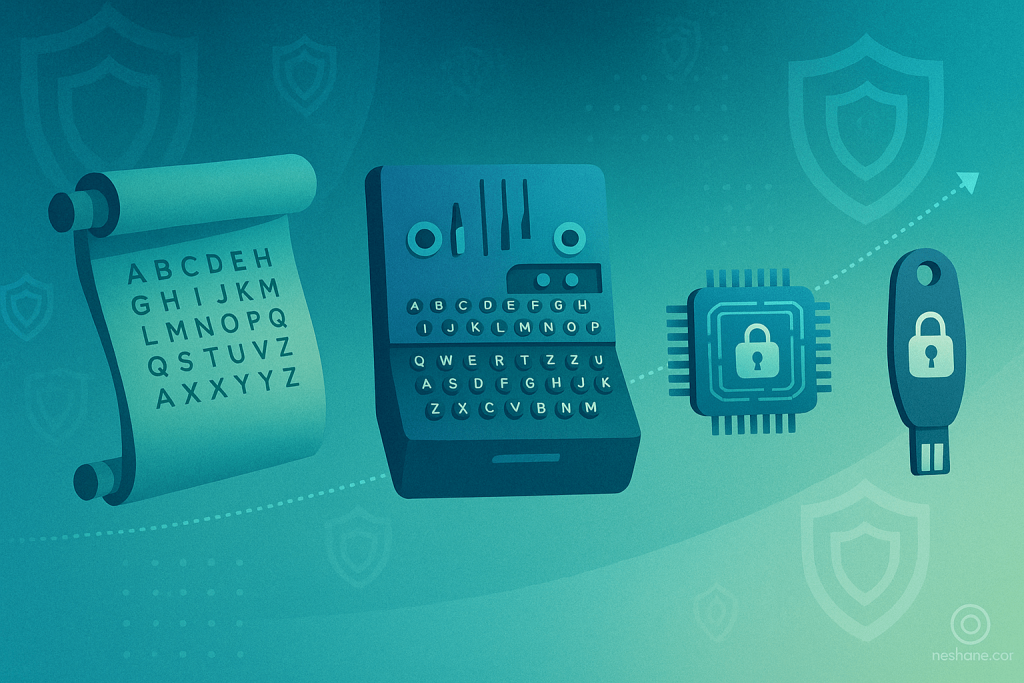 تاریخچه رمزنگاری؛ از رمز سزار تا کلید امنیتی FIDO و آینده دیجیتال با نشانه