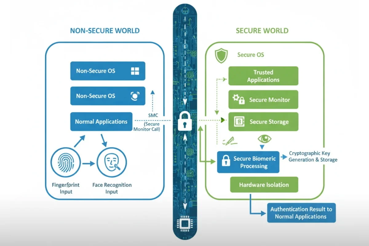 معماری TEE برای جداسازی عملیات رمزنگاری احراز هویت از سیستم عامل اصلی
